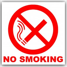 6 x No Smoking-Red on White with Text,External Self Adhesive Warning Stickers-Bottle Logo-Health and Safety Sign 